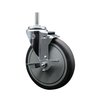 Service Caster 6 Inch Thermoplastic  Rubber Wheel Swivel 34 Inch Threaded Stem Caster with Brake SCC SCC-TS20S614-TPRB-TLB-34212